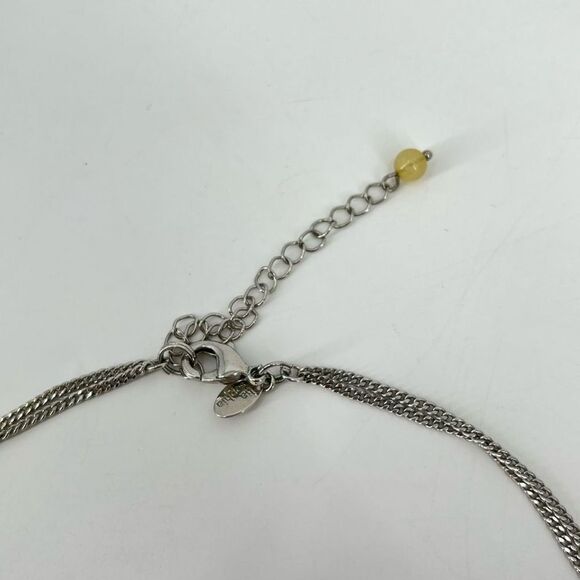 Lia Sophie Beaded colorful‎ layered career necklace yellow & gray - Picture 2 of 4